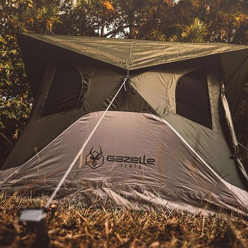 Gazelle Tents™, T3X Hub Tent, Easy 90 Second Set-Up, Waterproof, UV Resistant, Removable Floor, Ample Storage Options, 3-Person, Alpine Green, 68" x 76" x 82", GT301GR in Saudi Arabia