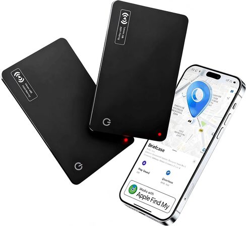 Wallet Tracker Card for Apple (iOS only) - 2 Pack | Ultra-Slim Credit Card Tracker for Wallet, Luggage, Passport, Rechargeable Tracking Card Works with Apple Find My in Saudi Arabia