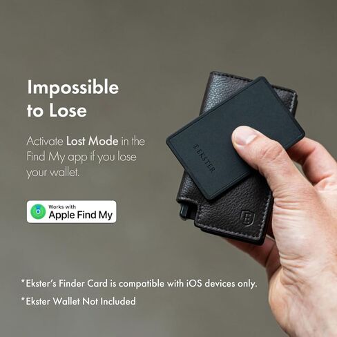 Ekster Finder Card,Wallet Tracker Card,Rechargeable Bluetooth Tracking Card | Works with Apple Find My Wallet, Slim Wallet Locator - Credit Card-Sized Wallet Finder for Wallets, Bags & Gear in Saudi Arabia