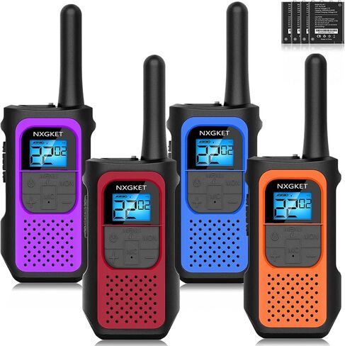 NXGKET 5 Miles Walkie Talkies Long Rnage, USB-C Rechargeable, NOAA, Outdoor | 2 Way Radios 22 Channels VOX Scan with 1200mAh Li-ion Battery USB-C Cable Family Camping Hiking in Kuwait