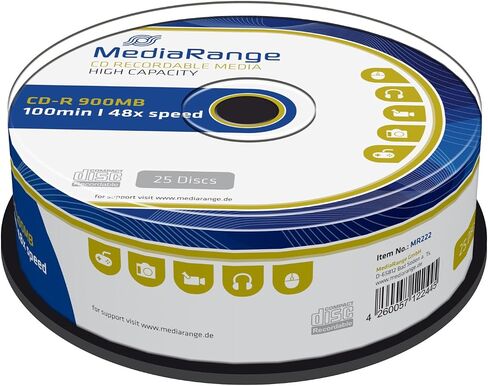 MediaRange MR222 Slug and Storage Media CD-R 48x 900MB/100min Cake25 in Saudi Arabia