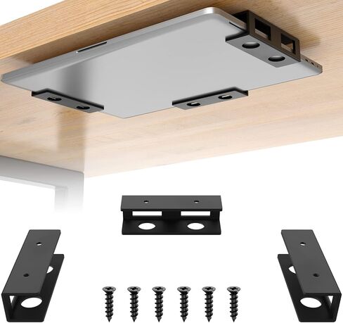 3 PCS Under Desk Laptop Mount with Anti-Scratch Felt Board Under Desk Laptop Holder Tray Durable Under Desk Shelf for Laptop Thick up to 1.15" in Kuwait
