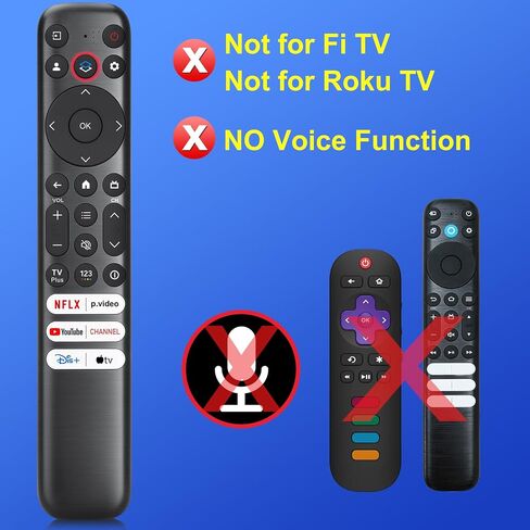 Replacement Only for TCL Google TV Remote Control,RC813 Compatible with TCL QM8/QM7/S5/S4/S3/Q7/Q6/Q5 4K UHD HDR LED QLED QD-Mini LED Full-HD Smart TVs in Saudi Arabia