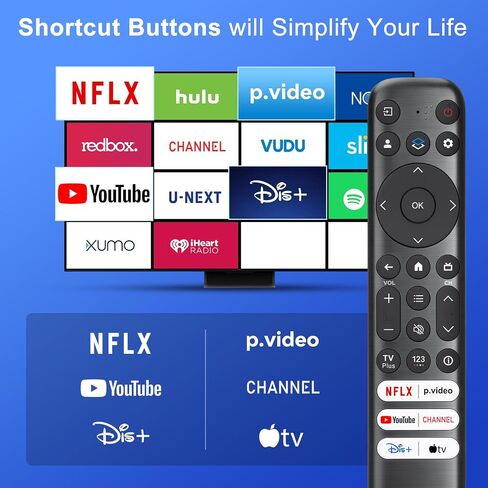 Replacement Only for TCL Google TV Remote Control,RC813 Compatible with TCL QM8/QM7/S5/S4/S3/Q7/Q6/Q5 4K UHD HDR LED QLED QD-Mini LED Full-HD Smart TVs in Saudi Arabia