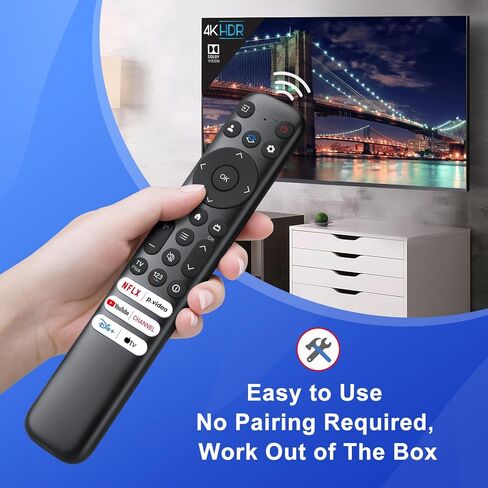 Replacement Only for TCL Google TV Remote Control,RC813 Compatible with TCL QM8/QM7/S5/S4/S3/Q7/Q6/Q5 4K UHD HDR LED QLED QD-Mini LED Full-HD Smart TVs in Saudi Arabia
