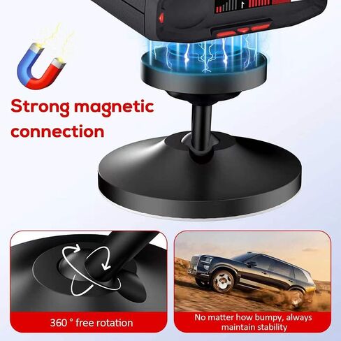 Magnetic Radar Detector Mount, Aluminium Radar Dashboard Mount | for Cobra,Escort,Uniden R3 R4 R7 R8, Valentine V1 Gen2 Etc All Radar Detector,Shockproof Stable And Adjustable in Kuwait