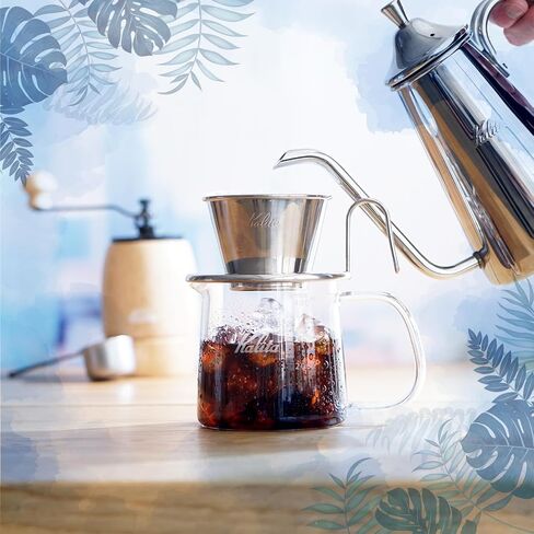 Kalita Coffee Dripper 'TSUBAME' WDS-185 2-4 Person Use Stainless Steel 5097 | Drip Equipment, For 2 People, For 4 People, For 2 Cups, Coffee Shop, Cafe, Fashionable, Camping, Outdoor, Coffee Shop in Saudi Arabia