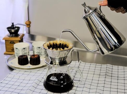 Kalita Coffee Dripper 'TSUBAME' WDS-185 2-4 Person Use Stainless Steel 5097 | Drip Equipment, For 2 People, For 4 People, For 2 Cups, Coffee Shop, Cafe, Fashionable, Camping, Outdoor, Coffee Shop in Saudi Arabia