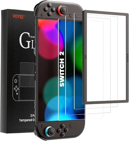 VOYEE Screen Protector for Switch 2, 7.9 Inch Tempered Glass 3 Pack | 9H Hardness Anti Scratch, Ultra HD Clear, Bubble Free, Touch Sensitive, Easy Installation Kit Included in Kuwait