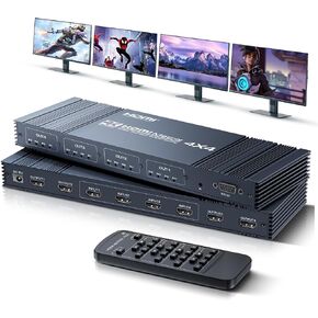 4K@60Hz HDMI Switch Splitter 4 in 2 Out w/Remote, Optical Audio and 3.5mm | HDMI Matrix Switch Supports Audio Extractor, Auto Downscaler, HDMI2.0, HDCP2.2 and 3D for PS5, Xbox, TV and Monitor in Kuwait