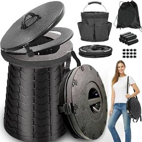 ALEVMOOM XXL Portable Toilet for Camping,880lbs Capacity,19.7" H Adjustable Outdoor Toilet with 7 Garbage Bags,Porta Potty for Adults,Collapsible Luggable Loo for Camping in Saudi Arabia