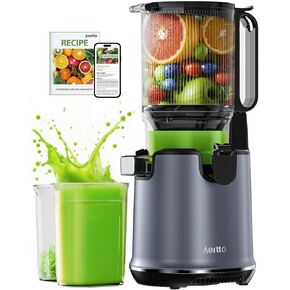 Aeitto Cold Press Juicer Machines, 5.3" Wide Mouth Hopper, Easy to Clean | Masticating Juicer fit Fruits, Vegetables & Leafy Greens | Large Capacity, Quiet Motor, Reverse Function to Prevents Clogging in Saudi Arabia