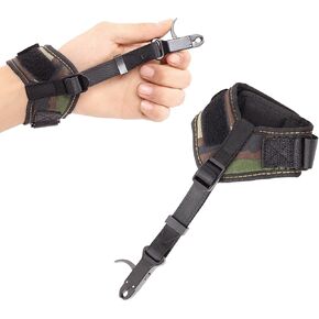 Archery Compound Bow Release Aid Wristband Release Aids 360° Adjustable Thumb Trigger Caliper for Right/Left Hand in Kuwait