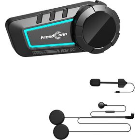 FreedConn KY V2 Motorcycle Bluetooth Headset, 2-Way Helmet Intercom Communication Systems with Audio Multitasking, Bluetooth 6.0, Voice Assistant, Music Sharing, 2 Pack in Saudi Arabia