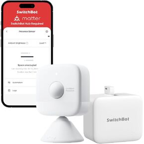 SwitchBot Smart mmWave Radar Motion Sensor, Bluetooth Presence Sensor with Dynamic Detection & Zone Positioning, Compatible with Alexa, HomeKit & Apple Home (Presence Sensor*2) in Saudi Arabia