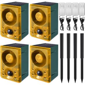 Qualirey 4 Pcs Solar Outdoor Motion Sensor Alarm with Stake Gunshot Sound in Saudi Arabia