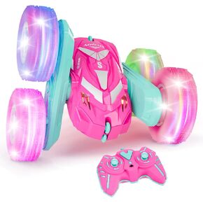 Amicool Remote Control Car for Boy 6-12 with Flashing Light, 6 7 8 9 Years Old Boy Toys, Race RC Cars Stunt Drift 4WD 2.4Ghz Double Sided 360° Flip, Boys Gift Idea for Kids Birthday Christmas, Green in Saudi Arabia
