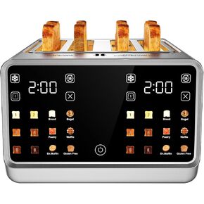 Foyoconven 4 Slice Toaster, Touchscreen Dual Zone Toaster with Bagel Mode | 1800W Digital Timer, 36 Presets (6 Breads×6 Shades), Single Slice Mode, Defrost & Reheat, Twin Crumb Trays, Stainless Steel in Saudi Arabia