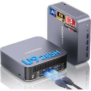 GEEKOM GT15 Max Business&Professional Mini PC,Intel Core Ultra9 285H|DDR5 | 32GB RAM＆1TB SSD|Arc 140T GPU (99 Tops)|WiFi 7|Dual 2.5GbE|USB4|8K Video＆Graphics Editing|Mini Computer for Office&3A Gaming in Saudi Arabia