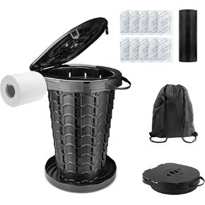 imodomio Retractable Portable Toilet Camping Toilet - Adjustable Height Camp Toilet Portable Potty for Camping, Car, Travel, Boat, Beach, Tent and Emergency Use in Saudi Arabia