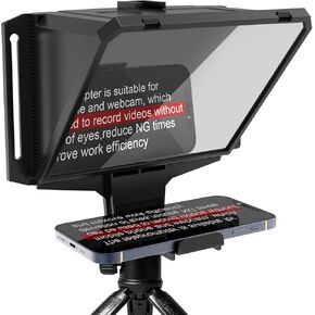 7.7" Mini Phone Teleprompter for Webcam, with APP & Remote Control | Support Webcam, Smartphone & Bluetooth, Quick Installation, Compatible with iOS & Android for Video Creation in Saudi Arabia