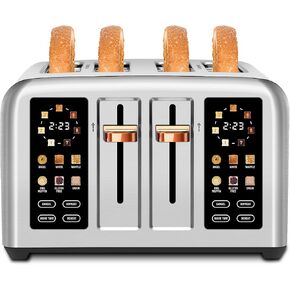 SEEDEEM 2-Slice Touchscreen Toaster, Stainless, 7 Shade, 1350W, Black | Faster Heating Speed, 6 Bread Type, 1.5"Wide Slots, Removable Crumb Tray in Saudi Arabia