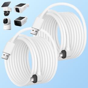 كابل طاقة بطول 20 قدم متوافق مع eufy SoloCam S220/S340/C210/E30، لكاميرا eufy Indoor Cam S350/C210/C220، eufyCam 3/S330/S3 Pro/3C/S300، كابل تمديد USB من النوع C مقاوم للماء سلك شحن للكاميرا in Kuwait