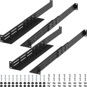 1U Universal Rack Mount Rails 4-Post Server Rack Shelf Rail | 16"-30" Adjustable Depth Server Rack Rail Compatible with APC, HP, IBM, DELL, Compag Cabinet & Rack in Kuwait