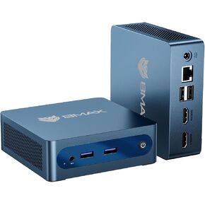 Bmax Mini PC Mini Desktop Computer Intel Celeron J3355 (Up to 2.5GHz) Win 11, 6GB RAM 128GB eMMC Support M.2 SSD Expansion (512GB/2TB), 4K Dual Display WiFi5& BT5.0 for Home/Office,Daily Use,B1 Plus in Saudi Arabia