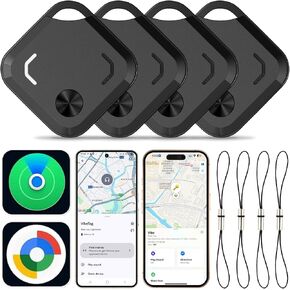 Reyke Dual-System Bluetooth Tracker Tags for Android & iOS, 4 Pack | Works with Apple Find My or Google Find Hub, Dual-System Bluetooth Item Finder for Keys, Luggage, Backpacks and Wallets in Saudi Arabia