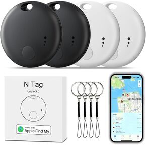 حزمة Air Tracker-4 Pack [معتمدة من MFi] تعمل مع Find My (iOS فقط) | علامات التعقب، مكتشف العنصر، محدد موقع الهواء عبر البلوتوث، مفتاح جهاز التتبع العالمي، أجهزة تعقب GPS لحقيبة المحفظة للأمتعة in Kuwait