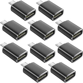 10 Pack USB to Micro USB Adapter Micro USB 2.0 OTG Cable Converter(Black) | S7 LG, Flash Drive, Mouse, Keyboard,Samsung S7 S6 Edge S4 S3 LG G4 DJI Spark Mavic Remote Controller Android Tablets in Saudi Arabia