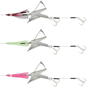 Dead Bait Trolling Lures – Premium Fishing Medium Rig Bundle Red, Pink & Green - for Kayaks, Boats & Jet Skis – Realistic Swimming Action – Ideal for Pelagic Species in Saudi Arabia