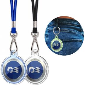 2 Pack Princess Medallion Holder Lanyard, Waterproof Keychain Case Princess Cruise Essentials, Fits 2025 2026 Medallion (Clear-Blue&White) in Saudi Arabia