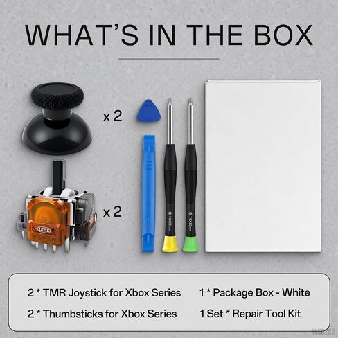 WCDZSU 2pack TMR Joystick and Caps for Xbox Series X/S Controller with Tool | 3D Analog Stick Sensor Electromagnetic Module with Thumbstick Caps Anti-Drift Joystick Replacement Repair Kit in Saudi Arabia