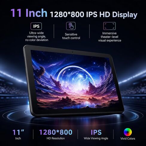 2026 Latest 11 Inch Android 16 Tablet, Tablet with 30GB RAM+128GB ROM, 1TB Expandable, 1280 * 800 Eye-Care LCD Display, 7800mAh Battery, WiFi 6+BT5.4 Ultra-Thin Tablet for Study Entertainment in Saudi Arabia