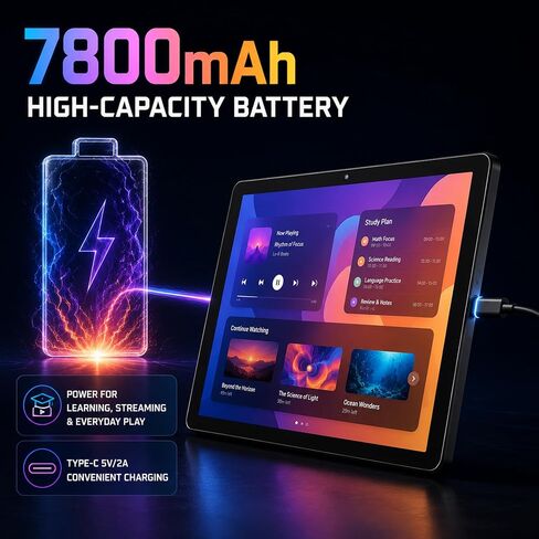 2026 Latest 11 Inch Android 16 Tablet, Tablet with 30GB RAM+128GB ROM, 1TB Expandable, 1280 * 800 Eye-Care LCD Display, 7800mAh Battery, WiFi 6+BT5.4 Ultra-Thin Tablet for Study Entertainment in Saudi Arabia
