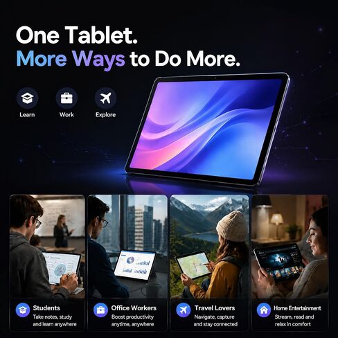 2026 Latest 11 Inch Android 16 Tablet, Tablet with 30GB RAM+128GB ROM, 1TB Expandable, 1280 * 800 Eye-Care LCD Display, 7800mAh Battery, WiFi 6+BT5.4 Ultra-Thin Tablet for Study Entertainment in Saudi Arabia