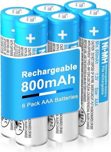 4-Pack 1.2V 800mAh AAA Ni-MH BK-80AAABU Triple A Rechargeable Batteries | Perfect Ni-MH replacement power for Panasonic cordless phones & remotes. Pre-charged, durable & reusable up to 2500 times. in Saudi Arabia