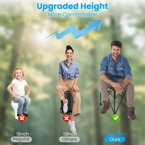 15.6'' Portable Toilet for Camping, Ultralight Foldable Camping Toilet 2-Second Setup, 350LBS Portable Potty for Adults, Compact for Camping, Hiking, RV Travel, Trucker, Fishing, Beach, Outdoor Use in Saudi Arabia
