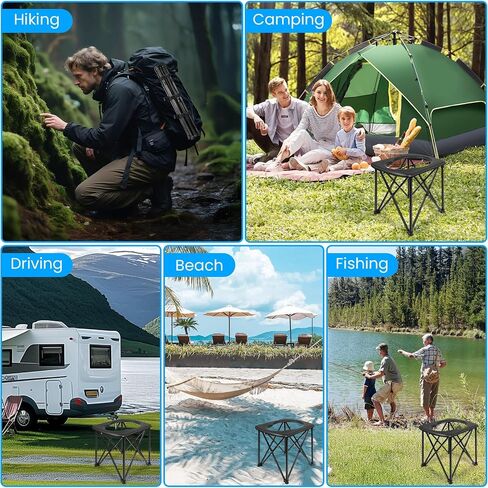 15.6'' Portable Toilet for Camping, Ultralight Foldable Camping Toilet 2-Second Setup, 350LBS Portable Potty for Adults, Compact for Camping, Hiking, RV Travel, Trucker, Fishing, Beach, Outdoor Use in Saudi Arabia