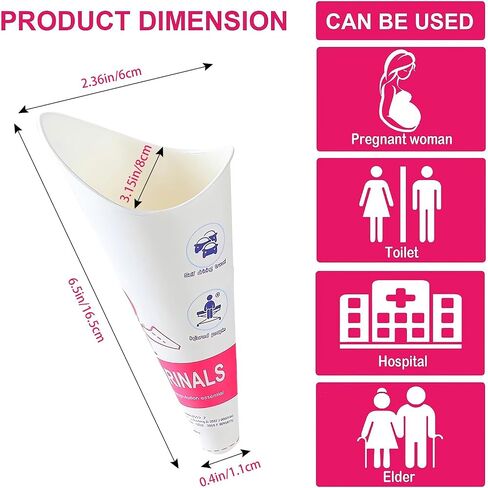 30/50PCS Disposable Female Urination Device, Pee Funnel Standing Pee Women | Portable Waterproof Paper Female Urinal Funnel with Bag for Camping,Travel,Hiking,Outside in Saudi Arabia