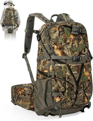 Extremus by KastKing Timber Trail Hunting Backpack for Men, Hunting Pack | Quiet Hunting Bag, Rifle Sling, Ammo Storage, Rain Cover Included, Hydration Compatible, Tree Stand & Climbing Stick Carry in Saudi Arabia
