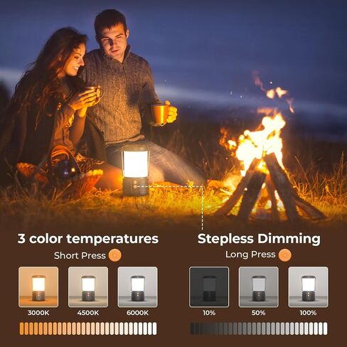 Camping Lantern,5000mAh Rechargeable Battery Emergency Lights for Power Outages,3 Colors,IPX4 Waterproof Portable Camping Tent Light for Home or Hurricane Hiking,1 Pack in Kuwait