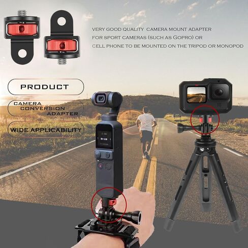 Niewalda Aluminum Camera Tripod Adapter, 1/4" Reinforced Turntable Adapter | 1/4" Conversion Adapter Mounts for Hero 12/11, Insta360 X3 & SJCAM, Durable Vlogging & Outdoor Photography Accessories in Saudi Arabia