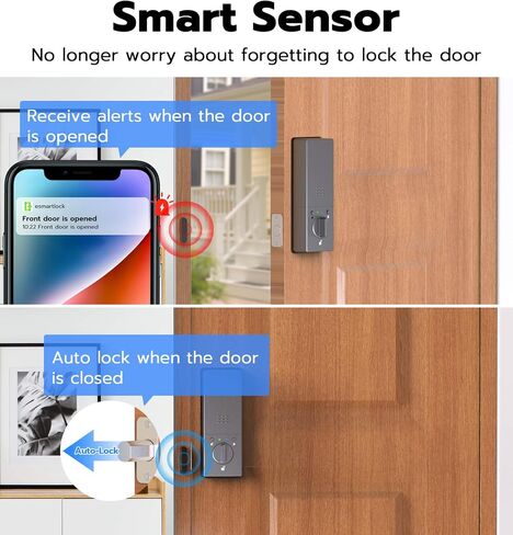 Anweller MD3 Palm Vein Smart Deadbolt Lock، قفل باب دخول بدون مفتاح بيومتري للباب الأمامي، واي فاي مدمج، بطارية 10000 مللي أمبير، لوحة مفاتيح رمز، بطاقة RFID، شاشة عرض، مستشعر قفل تلقائي in Kuwait