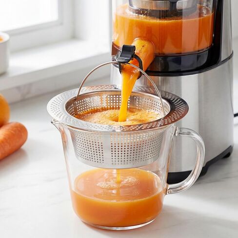 5.43 in & 4.21in 304 Stainless Steel Pulp Strainer for Nama J2 Cold Press Juicer, Secondary Fine Filter Accessories with 2 Filter Bag, Hands Free Juicing Filter for Cups and Pitchers in Saudi Arabia