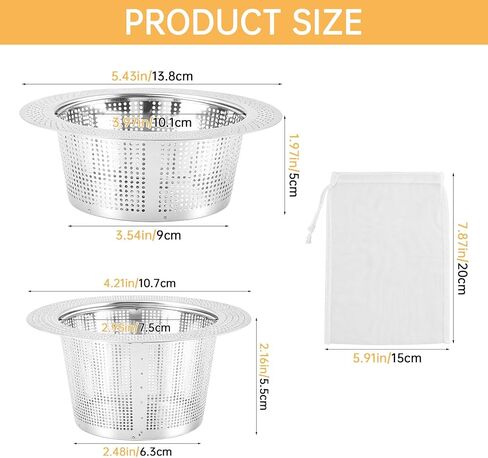 2Pcs Pulp Strainer for Nama J2, Juice Strainers After Juicing,Mesh Strainer | Hands-Free Juice Strainers for Fruit & Vegetable, Secondary Fine Filter for Juice, 304 Stainless Steel, Easy Clean in Saudi Arabia