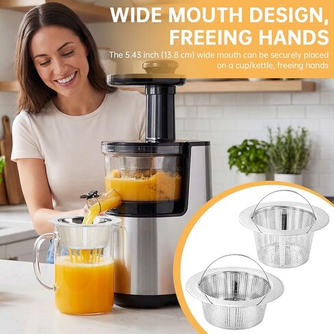 2Pcs Pulp Strainer for Nama J2, Juice Strainers After Juicing,Mesh Strainer | Hands-Free Juice Strainers for Fruit & Vegetable, Secondary Fine Filter for Juice, 304 Stainless Steel, Easy Clean in Saudi Arabia
