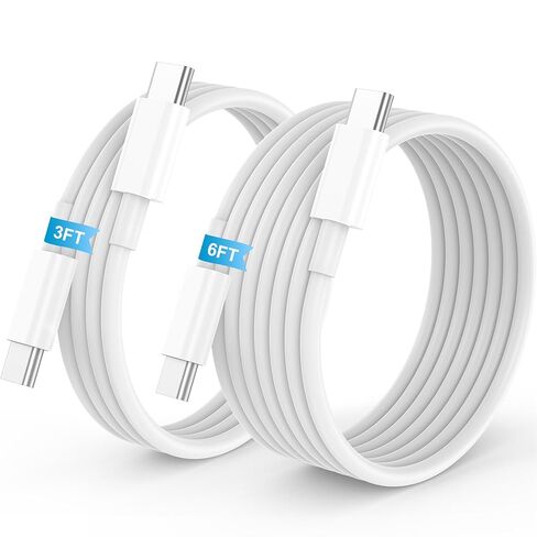 LDHTY USB C to USB C Cable, 60W USBC Fast Charging Cord, 2-Pack [3FT+6FT] | For iPhone 17/Pro/Pro Max/17e/Air, Apple 16/15 Series, USBC to USBC Cable for iPad Pro/Air and MacBook, Type C to TypeC Cords in Saudi Arabia